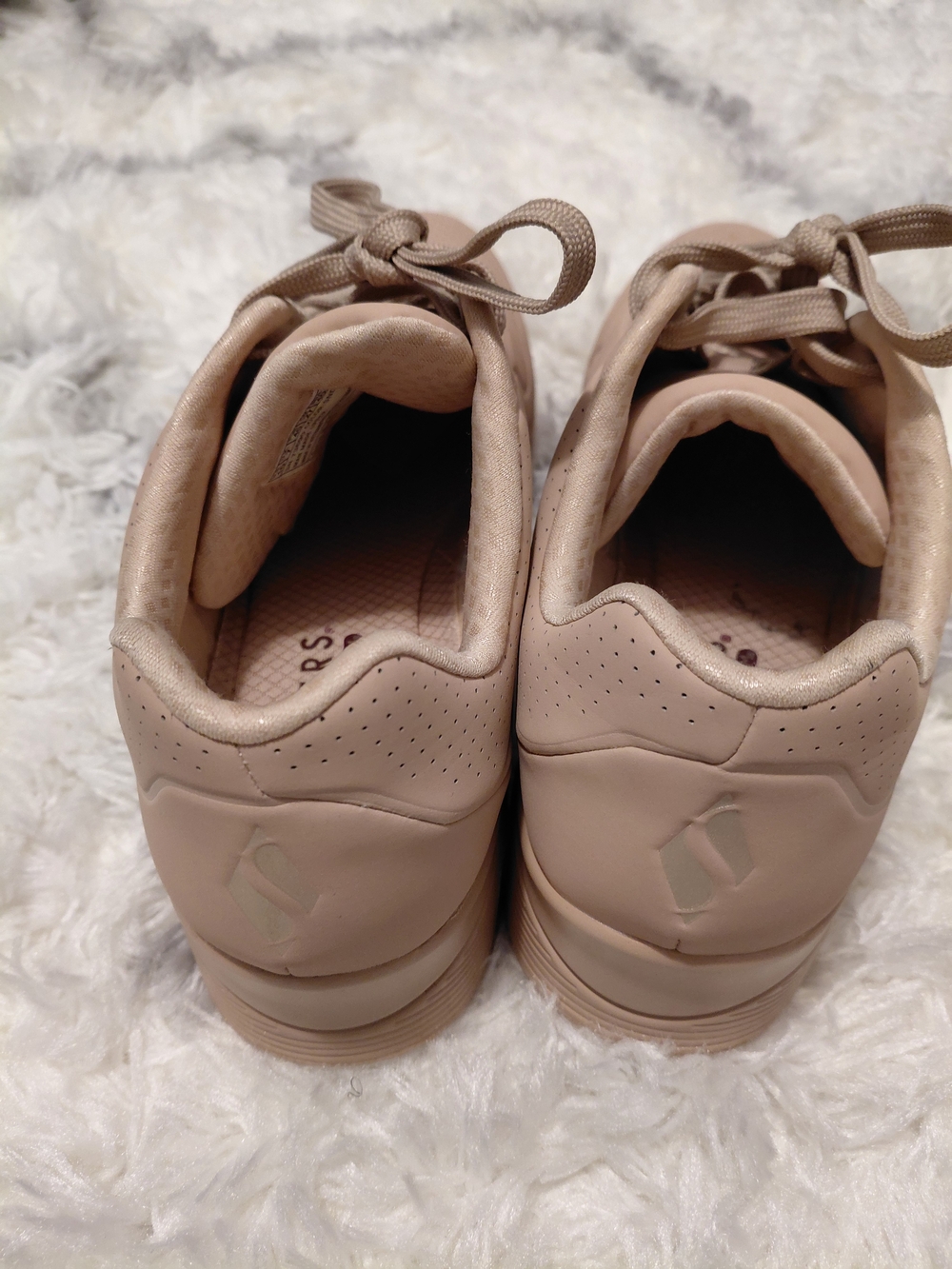 Skechers Women's Beige Casual Lace-Up Sneakers - Picture 5 of 10